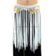 Ceinture de danse orientale à fils et sequins blanc