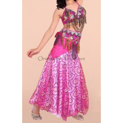 Costume de danse orientale enfant rose