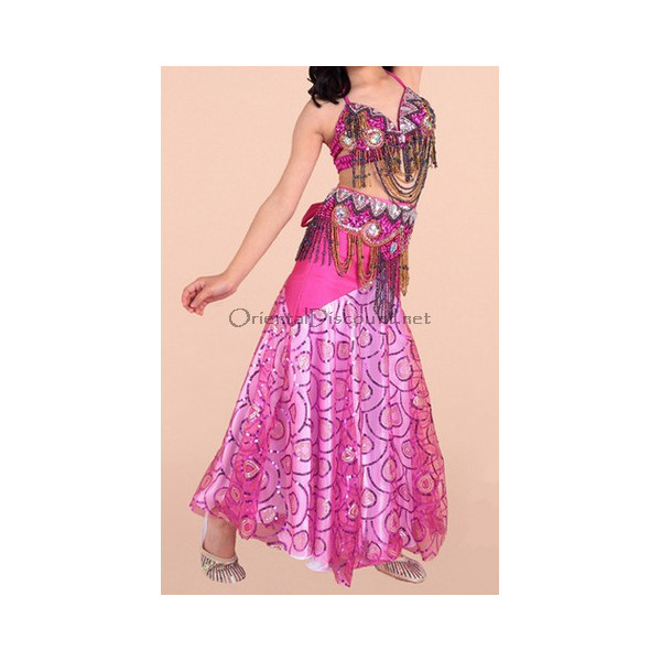 Costume de danse orientale enfant rose