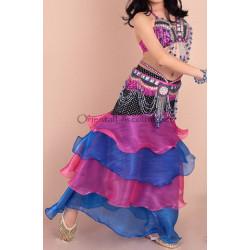 Costume de danse orientale fillette 8/ 10 ans froufrou rose et bleu