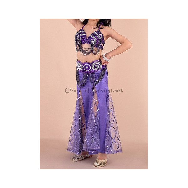 Costume de danse orientale fillette 8/ 10 ans violet