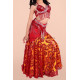 Costume de danse orientale enfant rouge