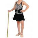Robe de danse enfant velours noir et paillettes argent