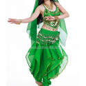 Costume de danse orientale top sarouel vert foncé
