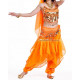 Costume de danse orientale top sarouel orange