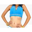 Top d'entrainement strass de danse orientale turquoise