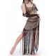 Costume tribal de danse orientale ton léopard