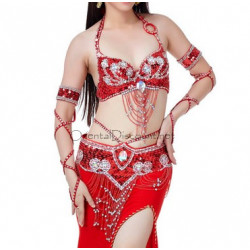 Set de danse orientale rouge et strass
