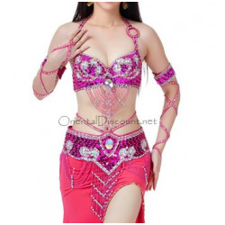 Set de danse orientale fuschia et strass