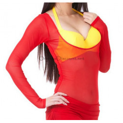 Body de danse sous poitrine rouge