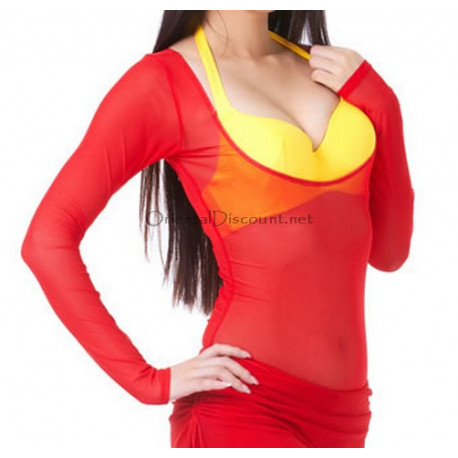 Body de danse sous poitrine rouge