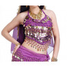 Haut de danse dos nu pastilles et grelots violet
