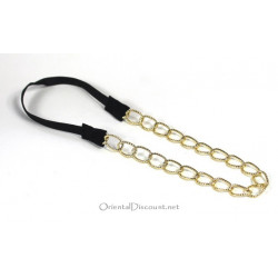 Headband en métal doré gros maillon