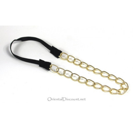 Headband en métal doré gros maillon