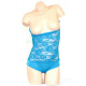 Body de danse orientale sous poitrine dentelle turquoise