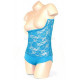 Body de danse orientale sous poitrine dentelle turquoise
