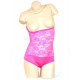 Body de danse orientale sous poitrine dentelle rose intense