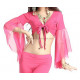 Top manches voilées de danse orientale rose intense
