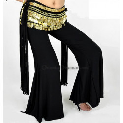 Pantalon de danse à franges latérales Noir