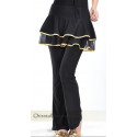 Pantalon de danse et sa jupette à volants noir et or