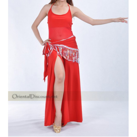 Tenue de cours de danse orientale rouge