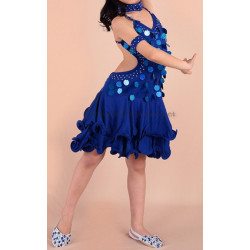 Robe latine enfant couleur bleu nuit