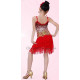 Robe latine enfant à paillettes rouge