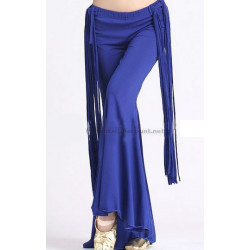 Pantalon de danse à franges latérales bleu nuit