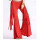 Pantalon de danse à franges latérales rouge