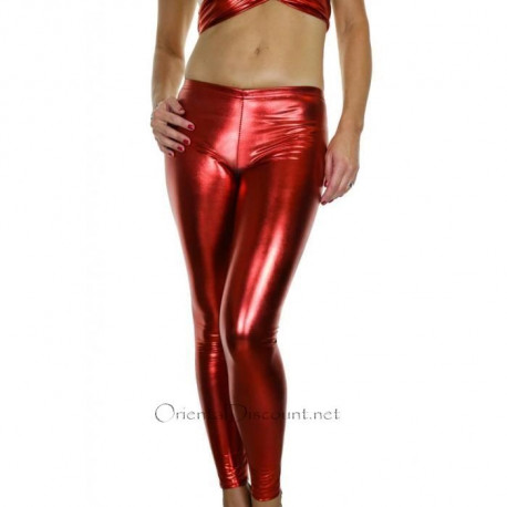 Legging rouge métalisé