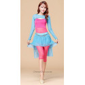 Ensemble pour cours de danse orientale 4 pièces rose et bleu ciel
