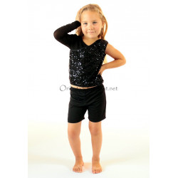 Ensemble de danse à franges enfant 2 pièces couleur or