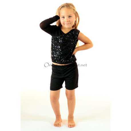 Ensemble de danse à franges enfant 2 pièces couleur or