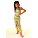 Tenue de danse orientale enfant top pantalon à paillettes vert clair