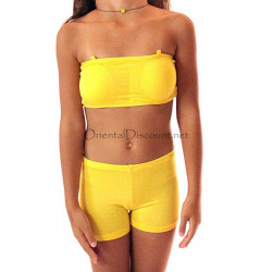 Bandeau soutien gorge enfant de danse orientale jaune