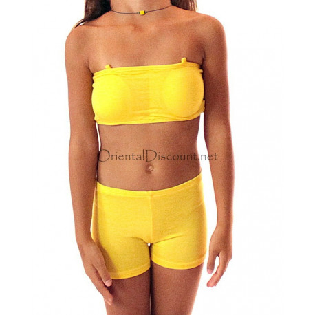 Bandeau soutien gorge enfant de danse orientale jaune
