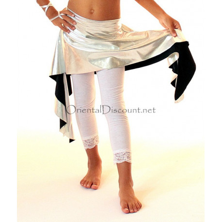 Ceinture jupette de danse orientale enfant argentée