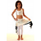 Ceinture jupette de danse orientale enfant argentée