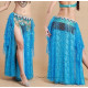 Jupe de danse orientale ouverte doublée turquoise