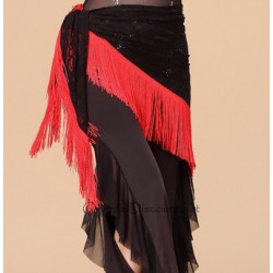 Ceinture de danse orientale bicolore dentelle noir et rouge