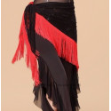 Ceinture de danse orientale bicolore dentelle noir et rouge