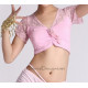 Brassière bi-matière de danse orientale rose