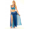 Costume de danse orientale 3 pièces dégradé bleu foncé