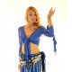 Top de cours de danse orientale bleu foncé