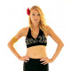Bustier dos nu de danse orientale perlé or et noir
