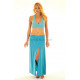 Bustier dos nu de danse orientale perlé or et turquoise