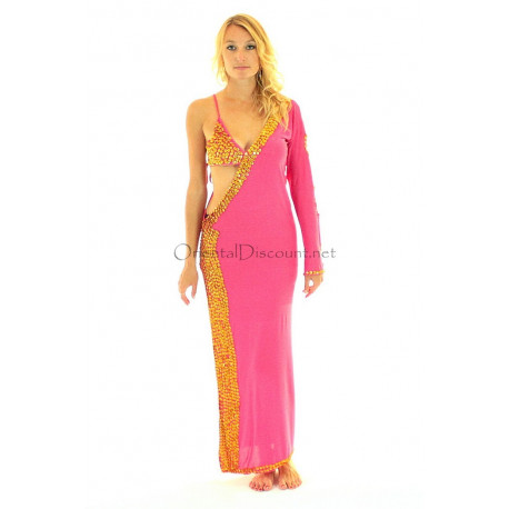 Robe baladi/Saidi de danse orientale fuschia