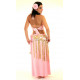 Bustier dos nu de danse orientale perlé or et rose pâle