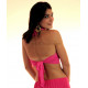 Bustier dos nu de danse orientale perlé or et fuschia