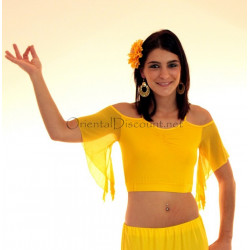 Top de danse épaules découvertes jaune